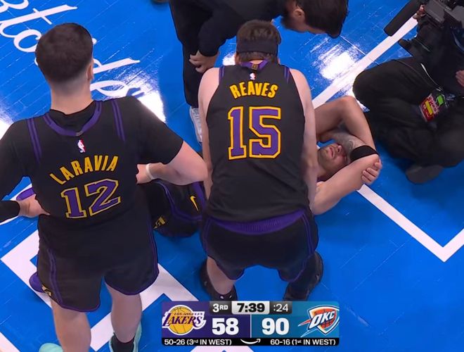 雷霆43分狂胜湖人 东契奇旧伤复发恐缺席关键战